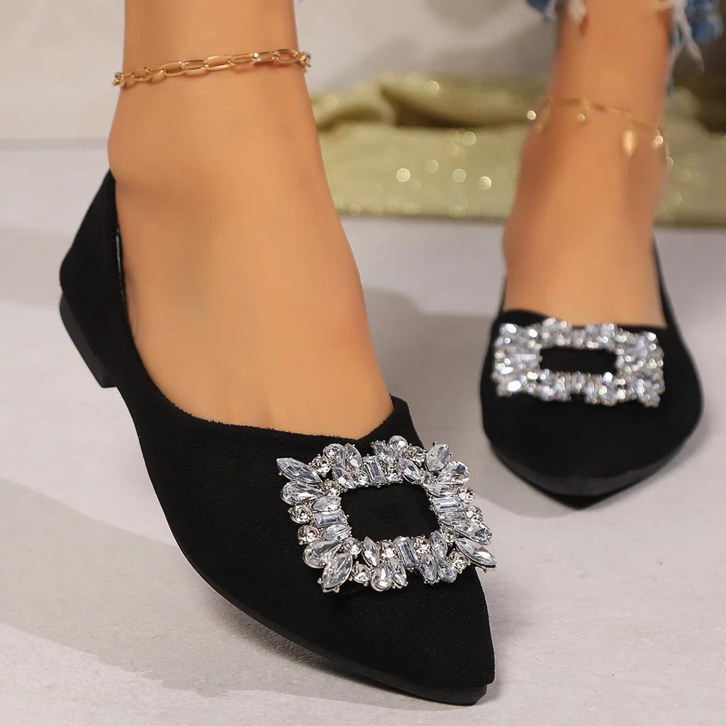 Fashion Autumn Women's Pumps Pionted Toe Low Heel Shoes for Women Outdoor Dress Slip On Shoes Platform Fashion Anti-slip Bling Loafers