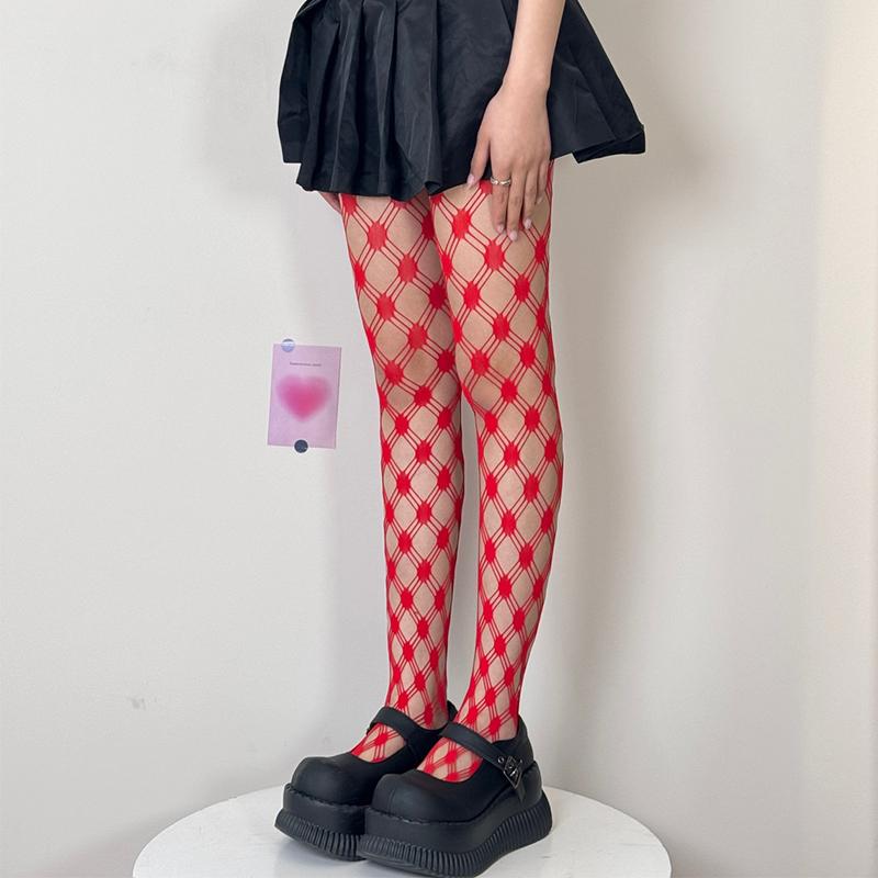 Women Fishnet Pantyhose Trendy Large Hollow Out Sexy Tights For Summer Breathable Gothic Kogyaru Style Y2K