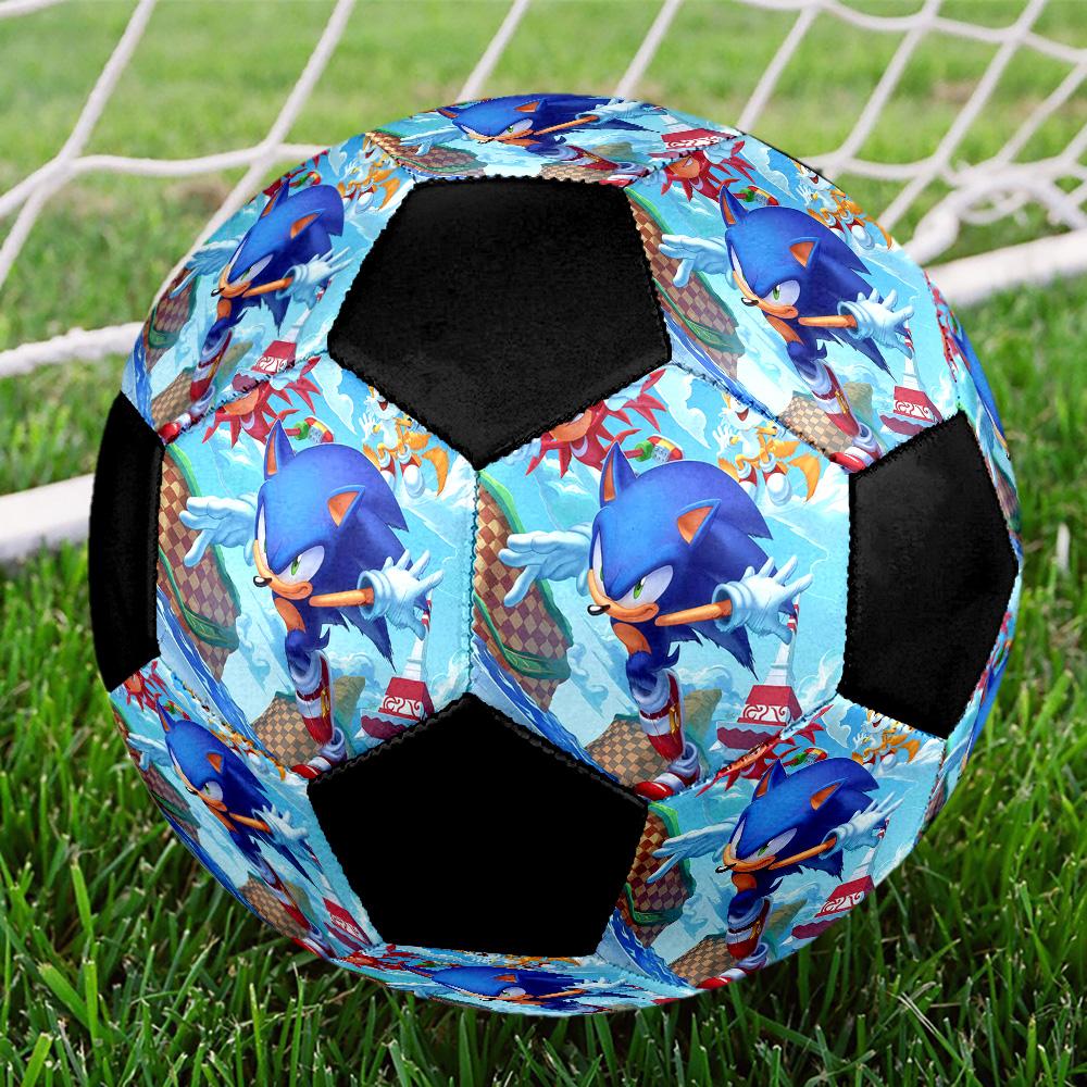 Sonic the Hedgehog2 Soccer Ball Colorful All Ages Machine Stitched PVC Competition Ready Durable High-Bounce.SIZE5