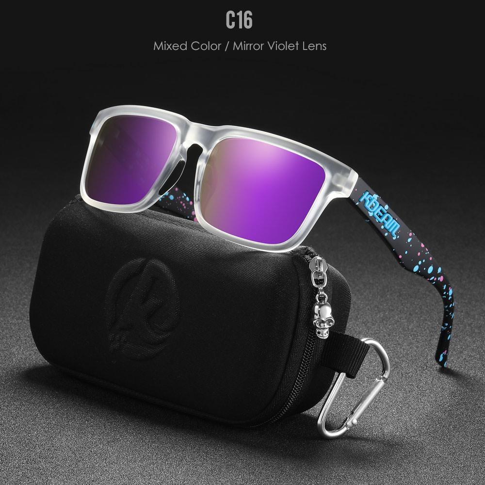 New KDEAM Brand High Quality Men Square Sunglasses Colors Sports Polarized Sun Glasses Reflective Coating Mirrored Lens