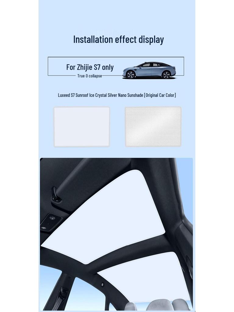 2024+ Zhijie S7 Ice Crystal Sunroof Sunshade: Sun Protection, Heat Insulation, Light Blocking