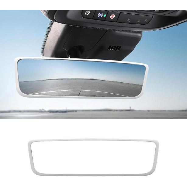 Car Rear View Mirror Protector Frame, Silicone Auto Rearview Edge Protection Cover Compatible with Model 3 Model Y, Interior Rear View Trim Frame