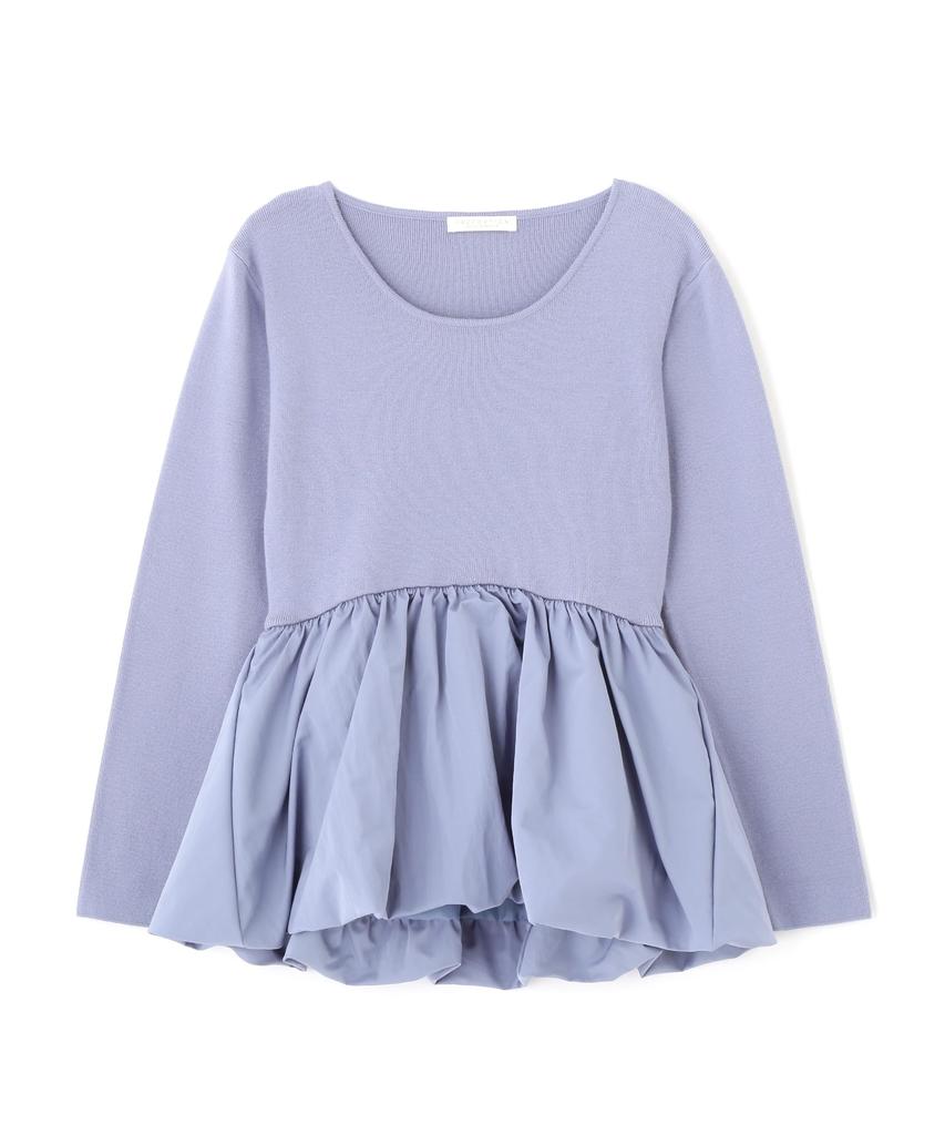 Proportion Body Dressing Fishtail Balloon Knit Blue Women's Sweater,