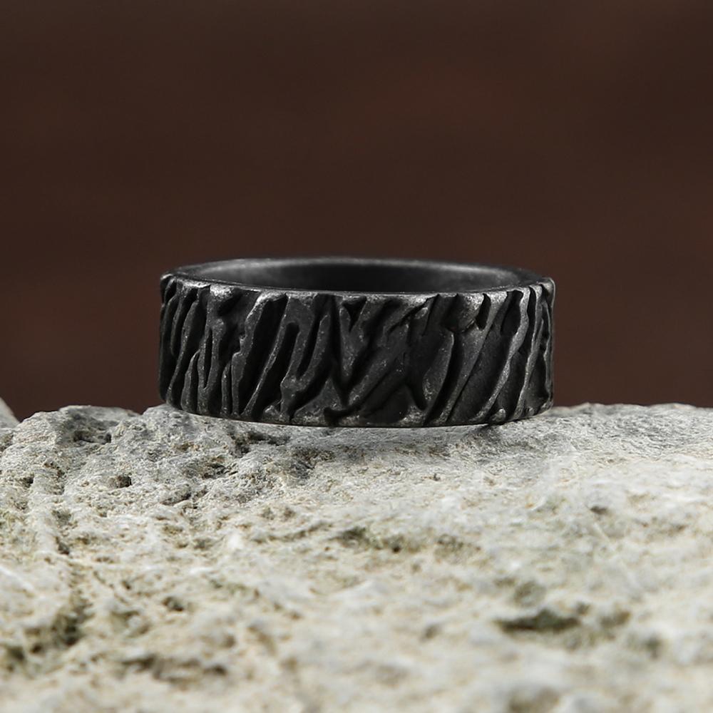 Vintage Black Viking Triangle Ring For Men Women Nordic Stainless Steel Odin Valknut Jewelry Gift