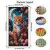 Moon Cat Flower Large Size Diamond Painting New Collection Animals Diy Full Drill Rhinestone Embroidery Mosaic Cross Stitch Kits Wall Decor