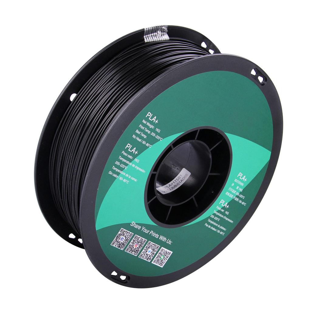 eSUN PLA+ 1.75mm Black 3D Printer Filament Corn Grain Refining Material 1KG Spool (2.2lbs) Dimensional Accuracy +