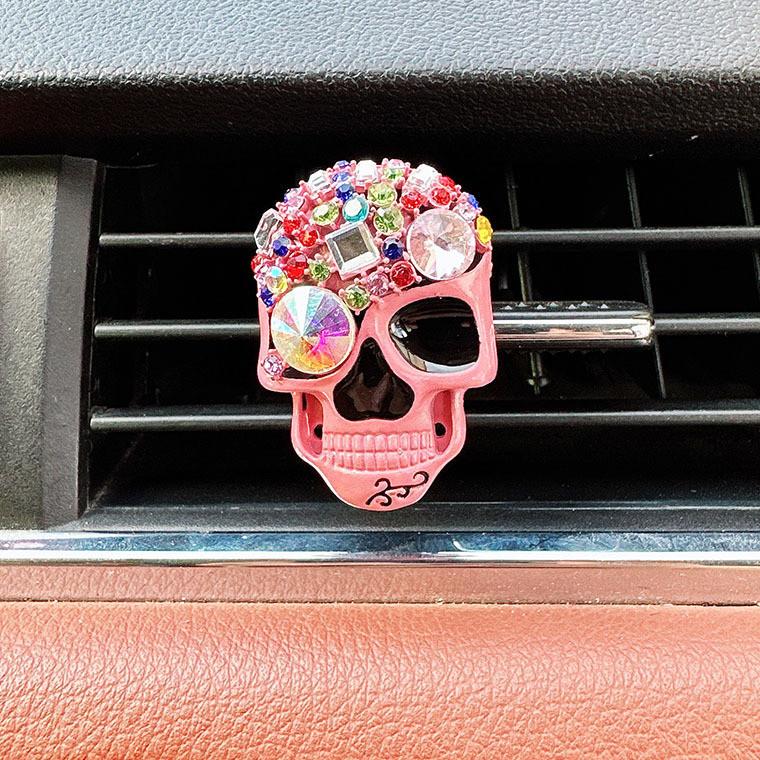 Skull Car Bat Perfume Clip Alloy Rhinestone Vent Air Freshener Car Interior