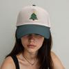 Flexible Color Block Cotton Baseball Cap With Embroidery Christmas Tree Pattern Unisex Casual Sun Protective Headwear