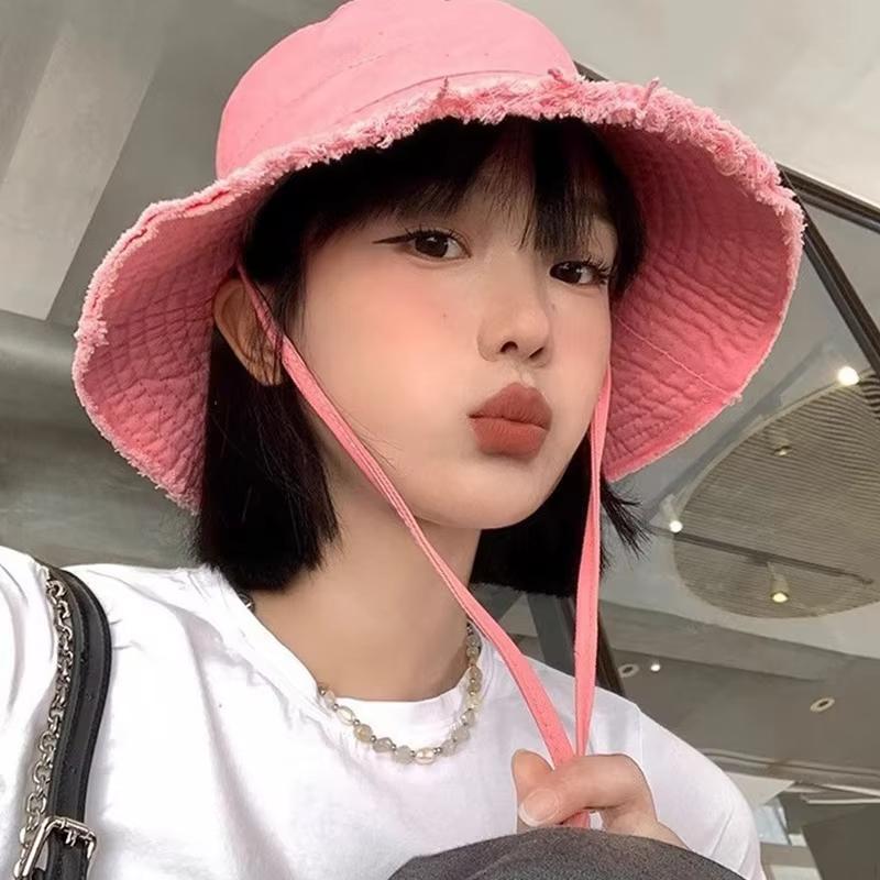 Women Summer Wide Brim Sunshade Bucket Hat Soft Tassel Brimmed Foldable Fisherman Caps Lady Girl Outdoor Beach Travel Sun Protection Hats