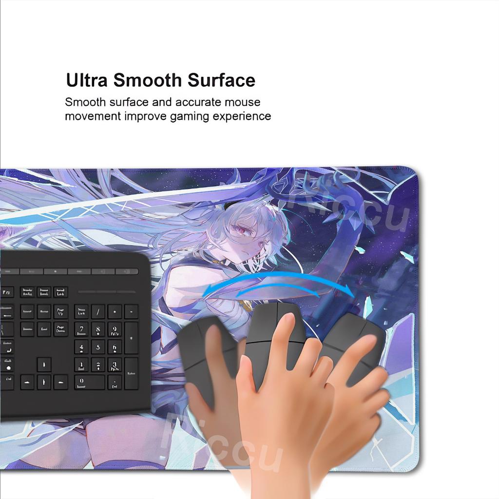 HD Genshin Impact Skirk Pattern Mouse Pad Anime Gaming Pad Desk Accessories PC peripherals Table Pads Rubber Lock-edge Desk Mats