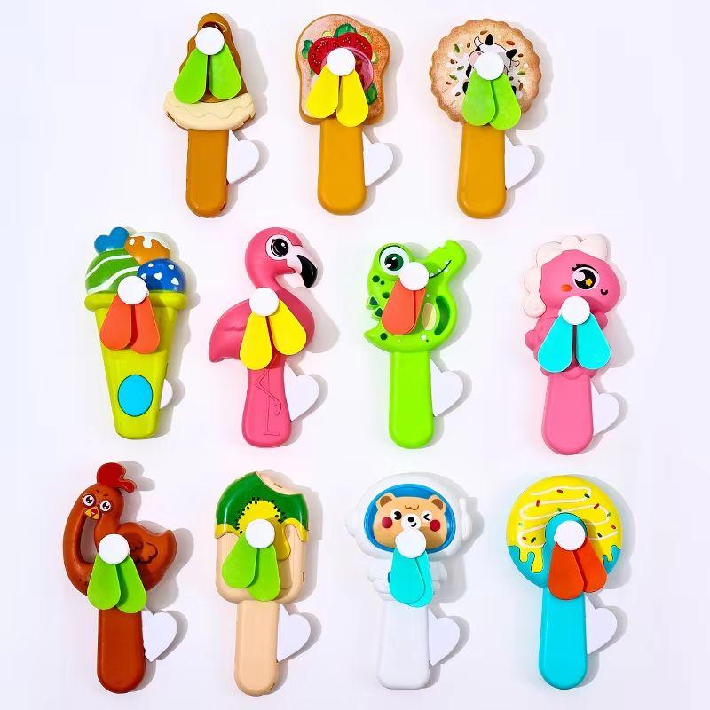 Cartoonvormige Handpers Ventilator Draagbaar Geen Batterij Nodig Zomer Koel Gadget Voor Buiten Kamperen Reizen Dagelijks Gebruik En Cadeau pink