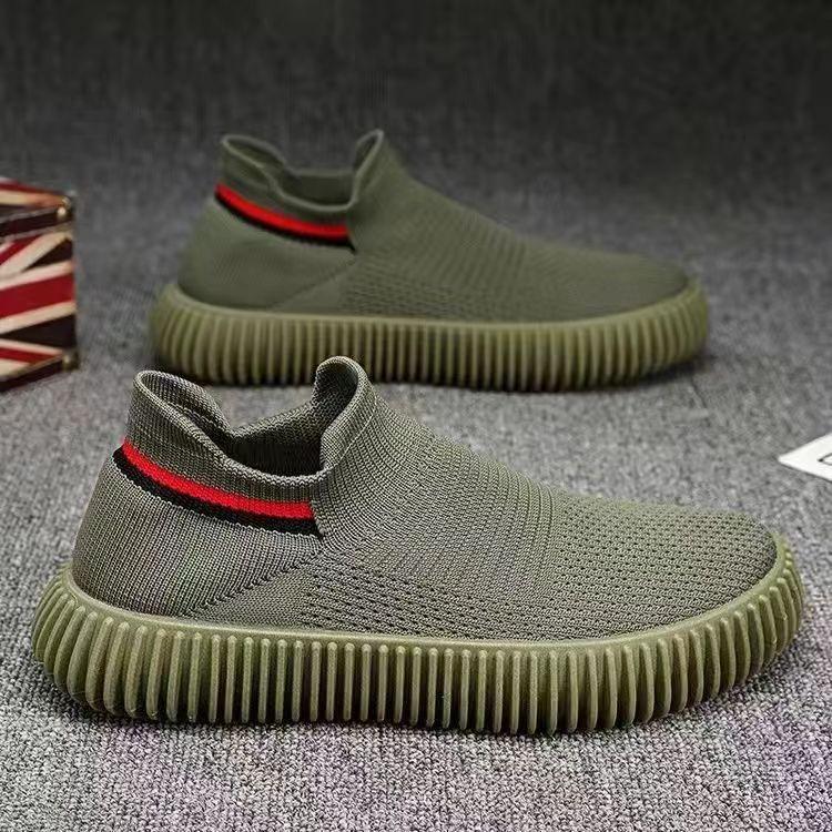 

Мужские кроссовки для ходьбы, нескользящие кроссовки для занятий спортом в тренажерном зале, для фитнеса, трикотажная спортивная обувь, легкая повседневная рабочая дышащая уличная обувь для мужчин 44 зелёный