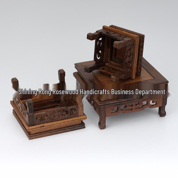 Solid Wood Rectangular Base for Statue or Pot