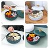 1 Pcs Large Capacity Serving Tray Dried Fruits Snacks Storage Box Food Organizer Platter Home Party Candy and Nut 3 Compartments
