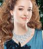 Strass-Halsketten- und Ohrring-Set (Silbernes Ohrring-Set) - Wunderschönes Accessoire für Partys, besondere Anlässe und Abschlussfeiern.
