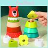 Wooden Stacking Toy For Toddlers With Bright Colors And Cognitive Development For Boys And Girls