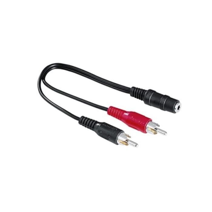 Câble Audio Jack 3,5 Mm Vers 2 RCA - Hama - 00116011 - Rouge - Adaptateur Audio - Flexible