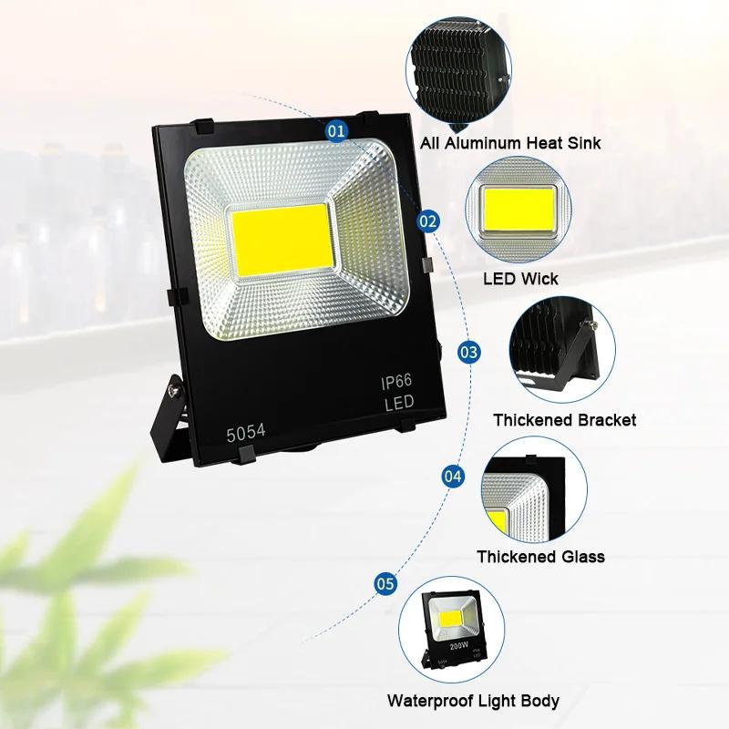 LED Flood Light 10W 20W 30W 50W 100W 200W IP66 Waterproof Floodlight Outdoor Spotlight Reflector Wall Light Street Light