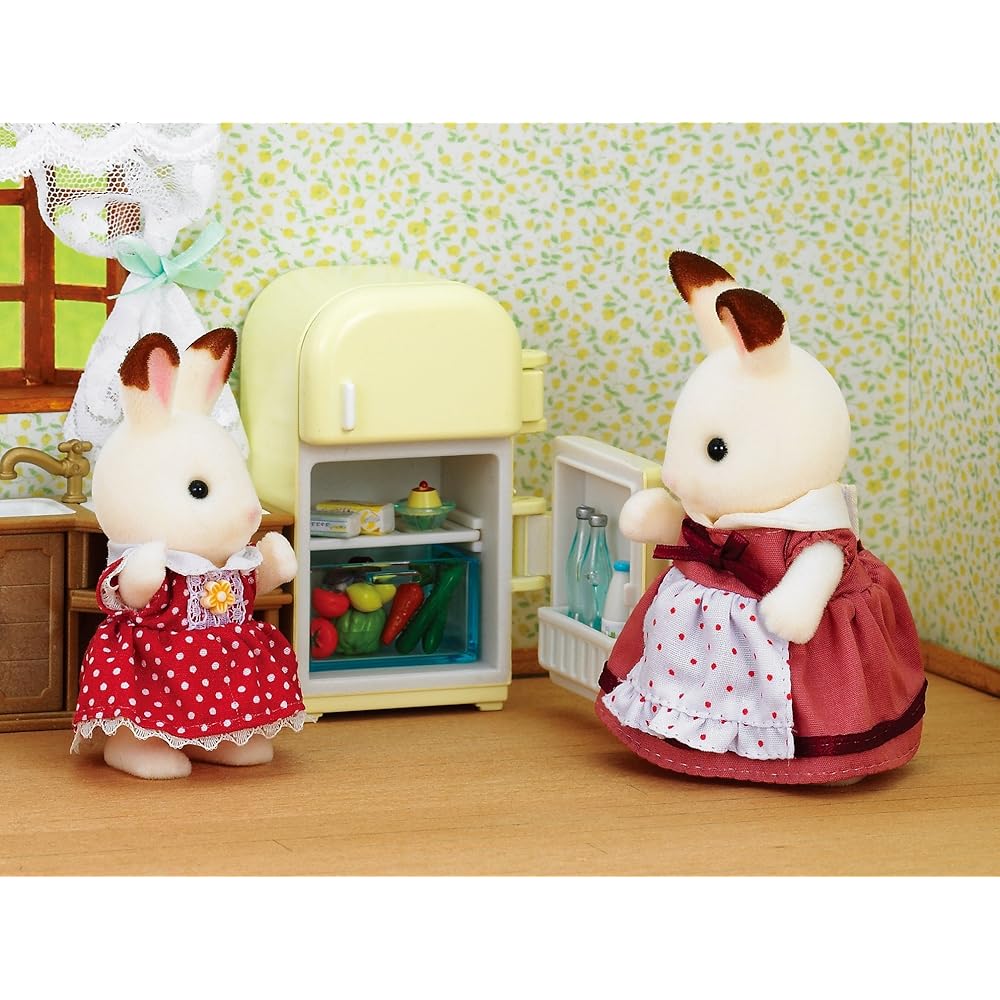 Sylvanian Families EPOCH Chocolate Rabbit Mother Doll and Furniture Set 3 Years and Up Toy Dollhouse