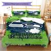 Name Custom Seattle Seahawks Logo Pattern Bedding Set Quilt Cover Pillowcase Home Decor Gift (1 * duvet cover + 2 * pillowcase, without core)