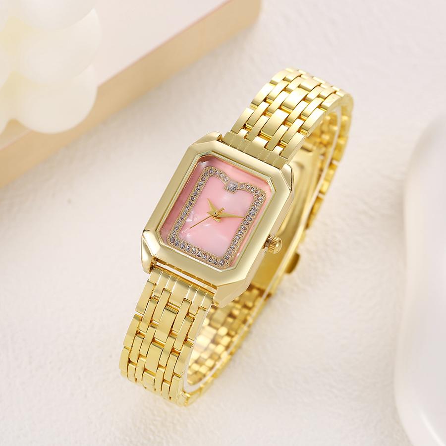 Fashionable and Luxurious Rectangular Dial Alloy Quartz Watch for Women, Suitable for Daily Wear, Christmas Gift