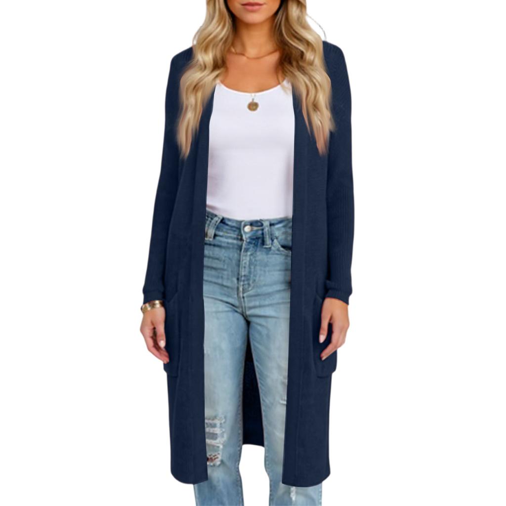 Fashionable Women's Long Knitted Sweater Cross-border  Winter Knitted Jacket