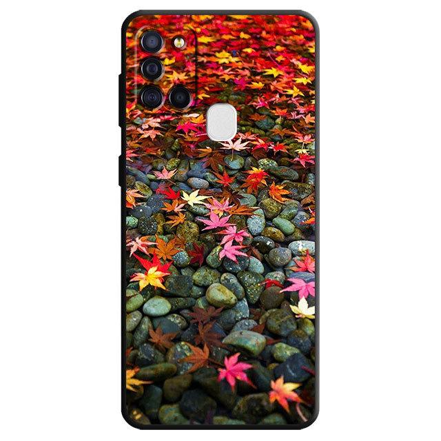 Fall für Samsung Galaxy M30s M22 M32 5g M31 M13 M51 M33 M23 M52 M12 Herbst Blätter Herbst fuchs Kürbis Halloween Herrliche Abdeckung