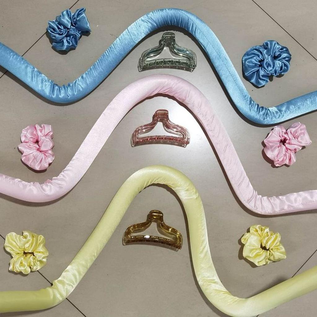 Lockenwickler-Set für langes Haar, Lockenwickler über Nacht, ohne Hitze, inklusive Lockenwickler, Haargummis, Haarspange