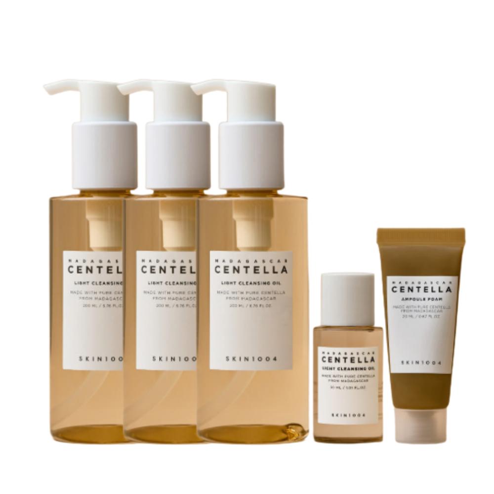 Skin1004 Centella Light Cleansing Oil 200ml (3pcs) + Cleansing Oil 30ml + Ampoule Foam 20ml