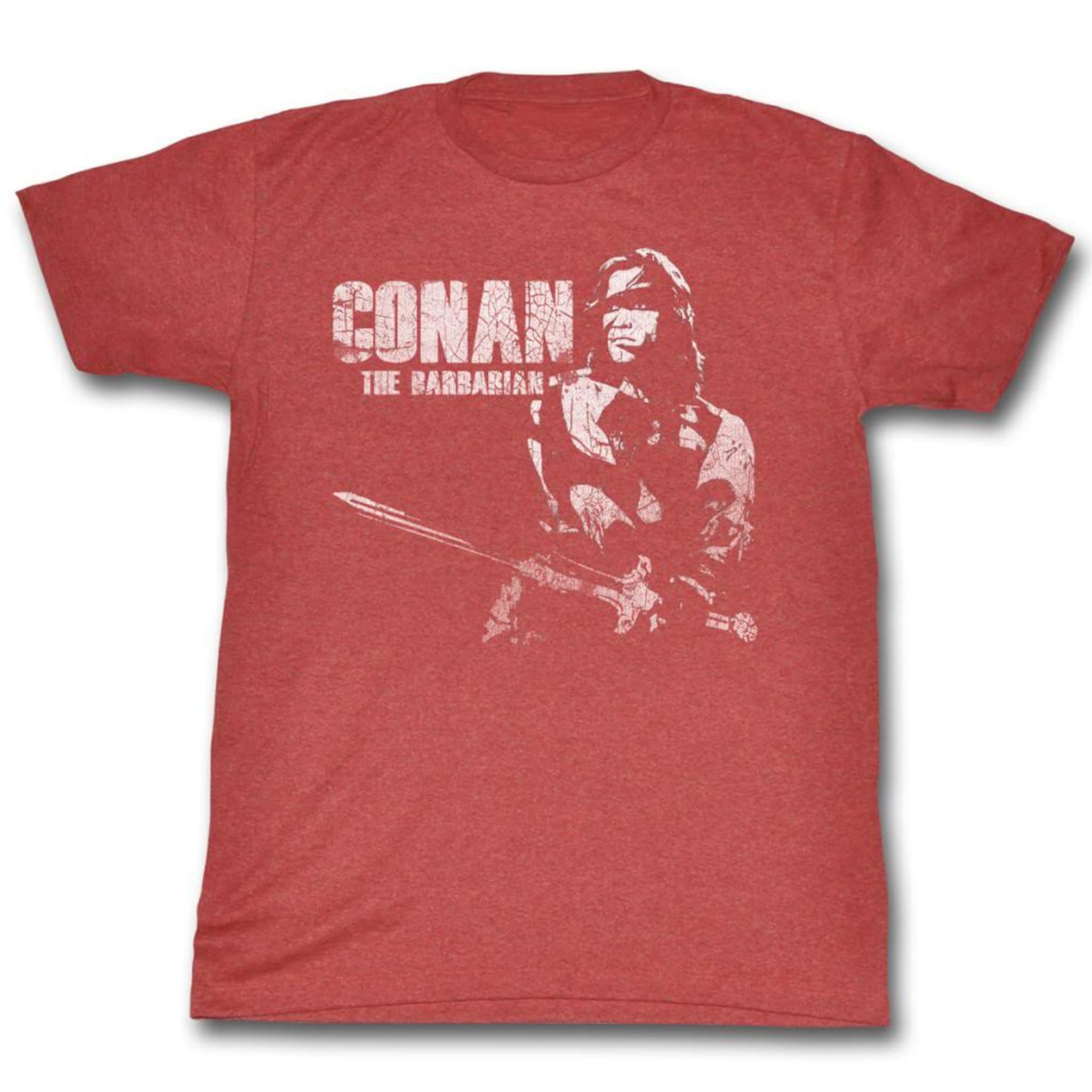 Conan The Barbarian White Red Heather Adult T-Shirt 4XL