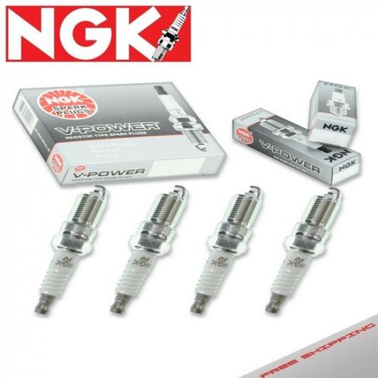 4 Pack  V-Power Spark Plugs for 1987-1995 Jeep Wrangler L4-2.5L