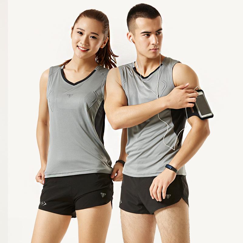 Couple's Quick-Dry Sports Set: Men's Short-Sleeve Tee & Women's Vest with Shorts