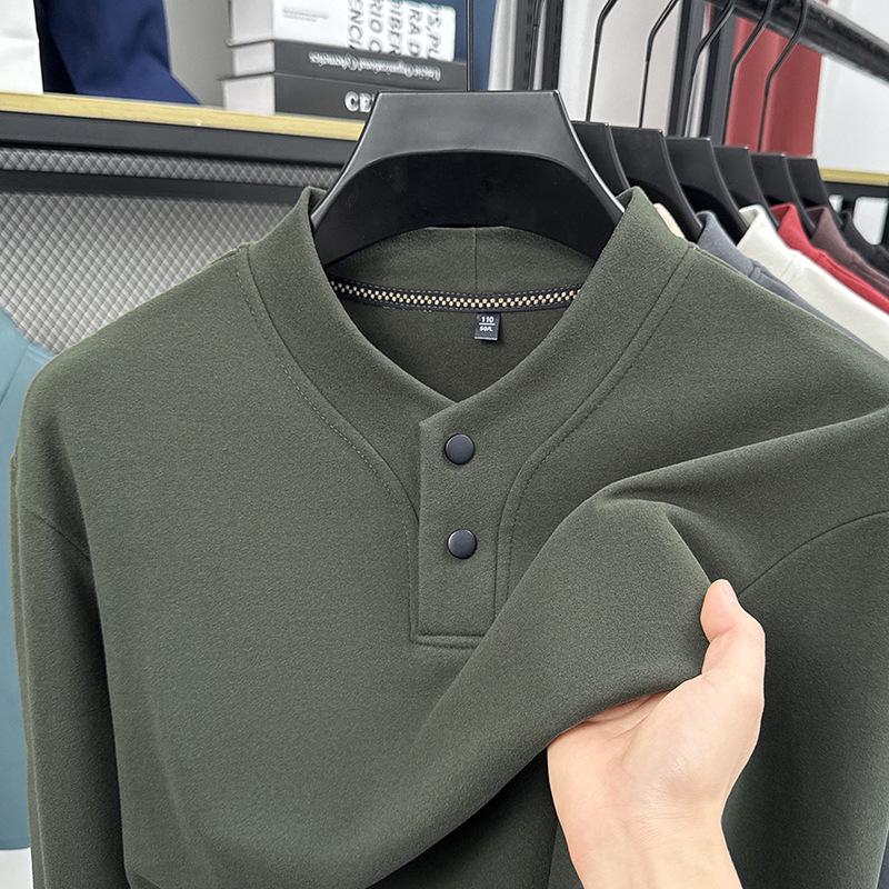 

Men s Stand Collar Hoodie: Simple Casual Long Sleeve Top for Spring/Autumn 2025 4XL (for 185-210 jin)