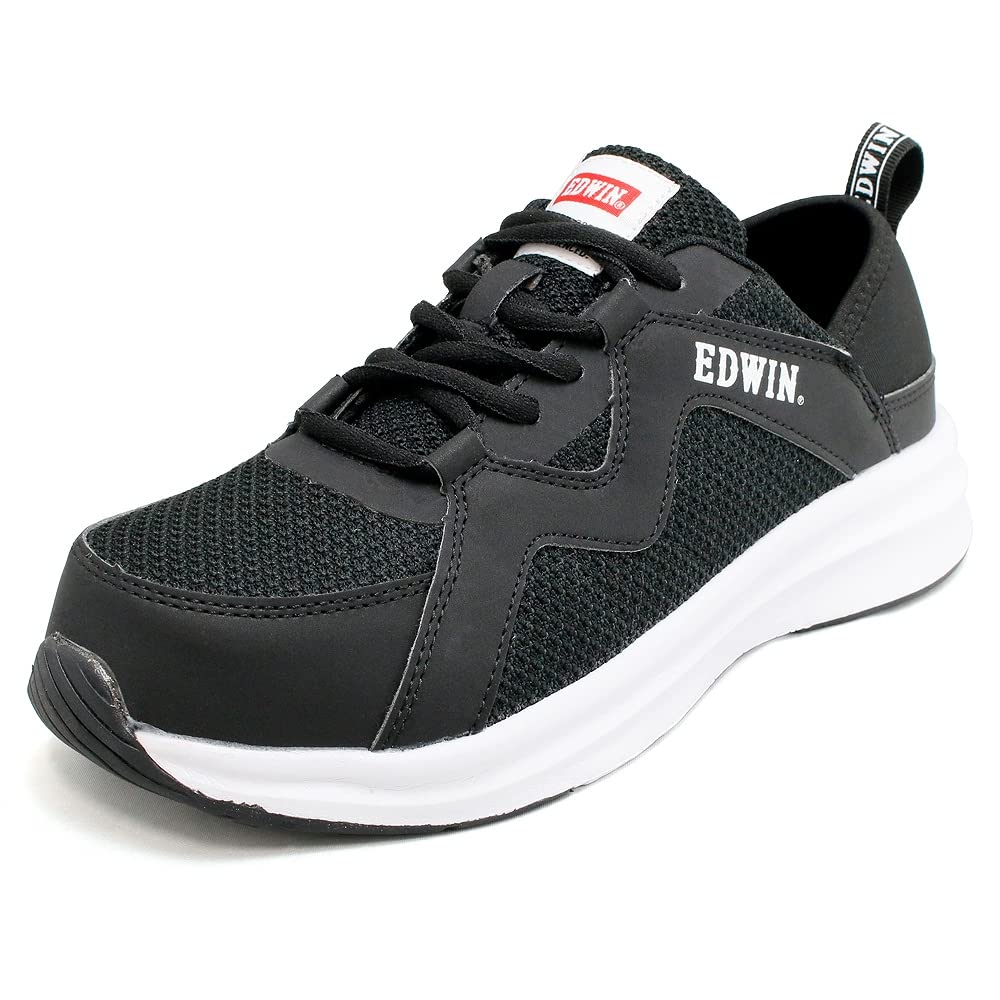 

Edwin ESM255 Black Safety Size Kickback Resin Toe Pull Reflective Material Shoes, 25.0cm, Heel-Stomp Sneakers, Lightweight, Breathable, Cap, Cup-Style чёрный