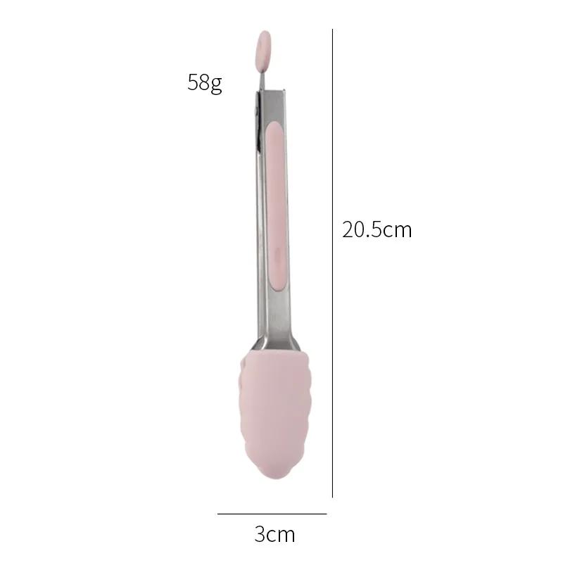 7 Zoll Food-Zange Edelstahl Küchenzange Silikon Anti-Rutsch Kochklammer Klemme BBQ Salatwerkzeuge Grill Küchenzubehör