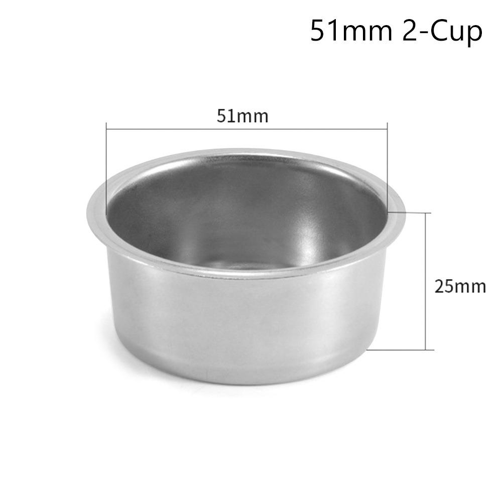 1 Stück 1 Tasse 2 Tassen Kaffeefilterkorb Druck 51/58mm Sauberer Korb 304 Edelstahl Einlagiger Kaffeemaschinenfilter