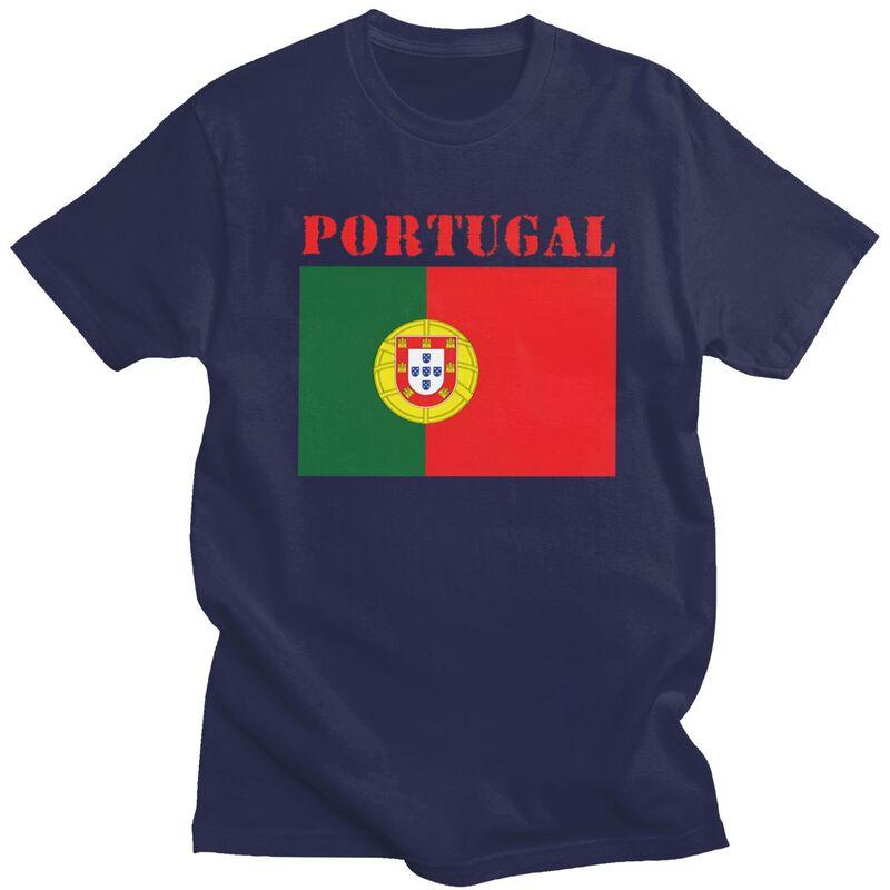 Custom Portugal Flag T Shirts Men Pure Cotton Tee Tops Tshirts Casual Tshirt
