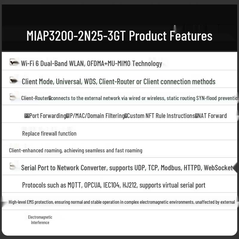 Maiwei Industrial WiFi 6 Gigabit Wireless Client/Router (CN version)