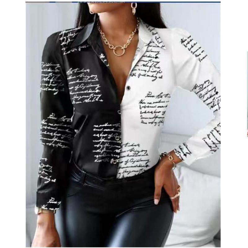 Jarní a podzimní novinka Dámské Univerzální Dlouhý rukáv Každodenní Business Dojíždění Elegantní Pohodlí Sexy spodní košile Top