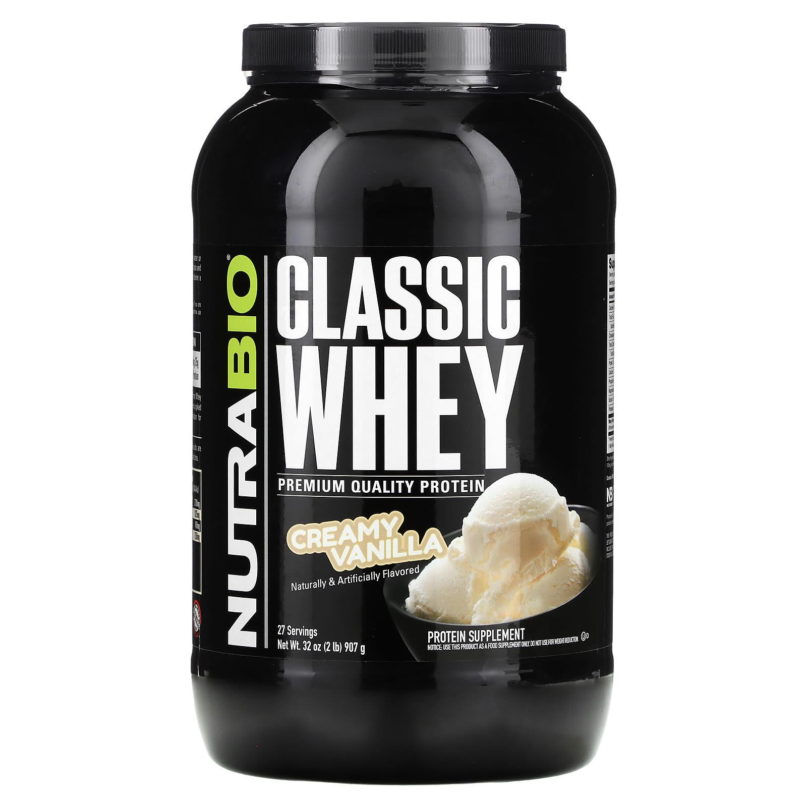 

NutraBio, Classic Whey Protein, Creamy Vanilla, 2 lbs (907 g)