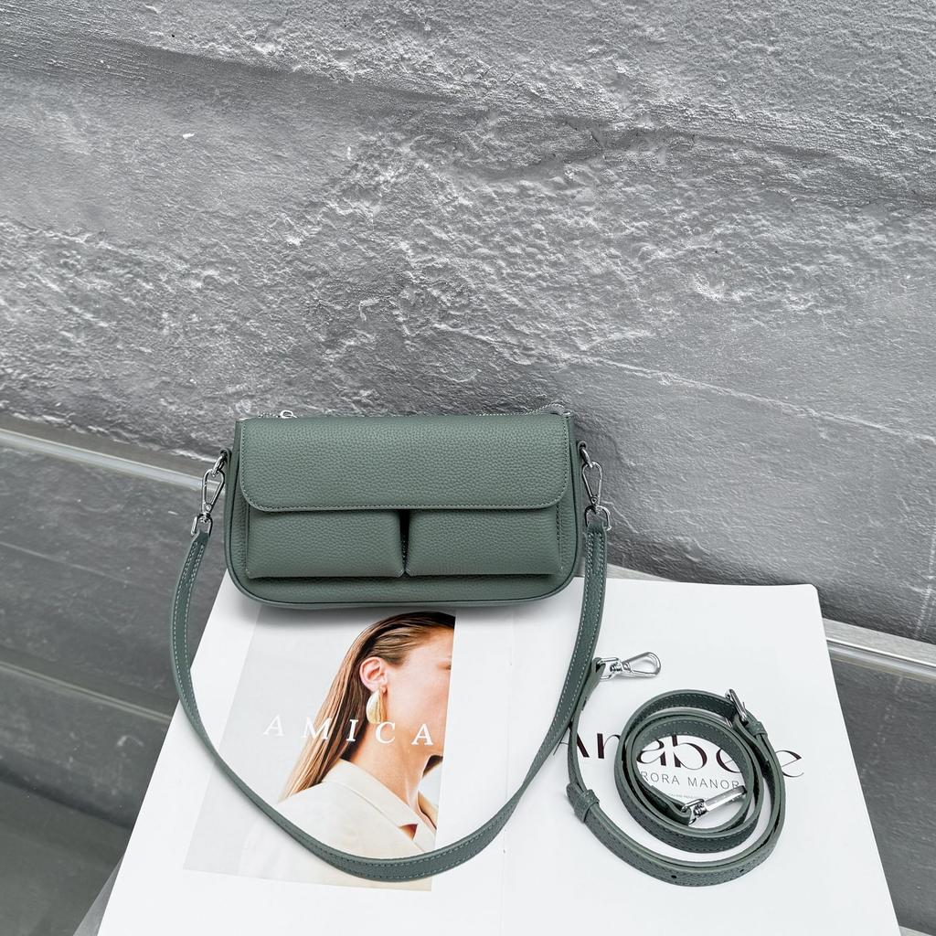 Cowhide New Casual Women's Shoulder Crossbody Small Bag Commuting Small Fresh Women's Mobile Phone Change Bag Genuine Leather