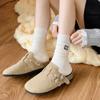 1 Pair Fashion Autumn Winter New Women Socks Cotton Embroidery Middle Tube Designer Socks Pure Color Sports