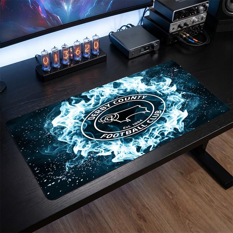Derby County Fußball Druck Großes Mauspadd, Anti-Rutsch Erweitertes Gaming Schreibtischmatte für Büro Zuhause