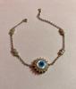 Artisan Crafted 925 Silver Evil Eye Protection Bracelet, Amulet Nazariya, Mother of Pearl Jewelry, Handmade, Handcrafted 7" + 1" Ext, 6.1 Gm