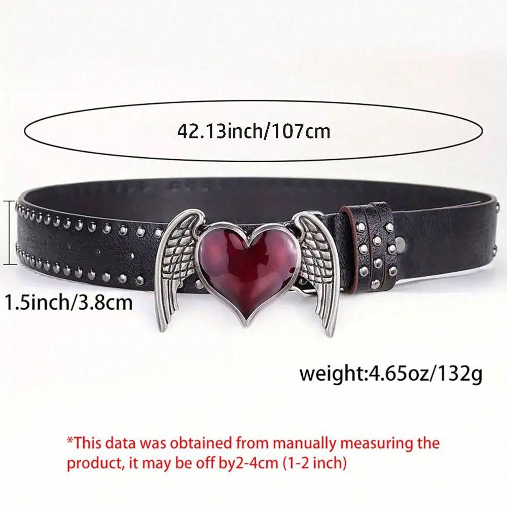 Double Hole Eyelet Grommet Gothic Waistband Trendy PU Leather Waistband Vintage Buckle Waist Belt