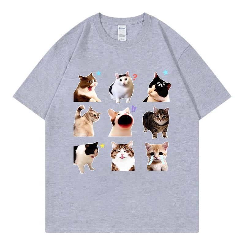Crying Cat Funny Meme Graphic T Shirts High Quality Fashion Short Sleeve TShirts Unisex Unisex Casual 100Cotton TShirt Streetwear