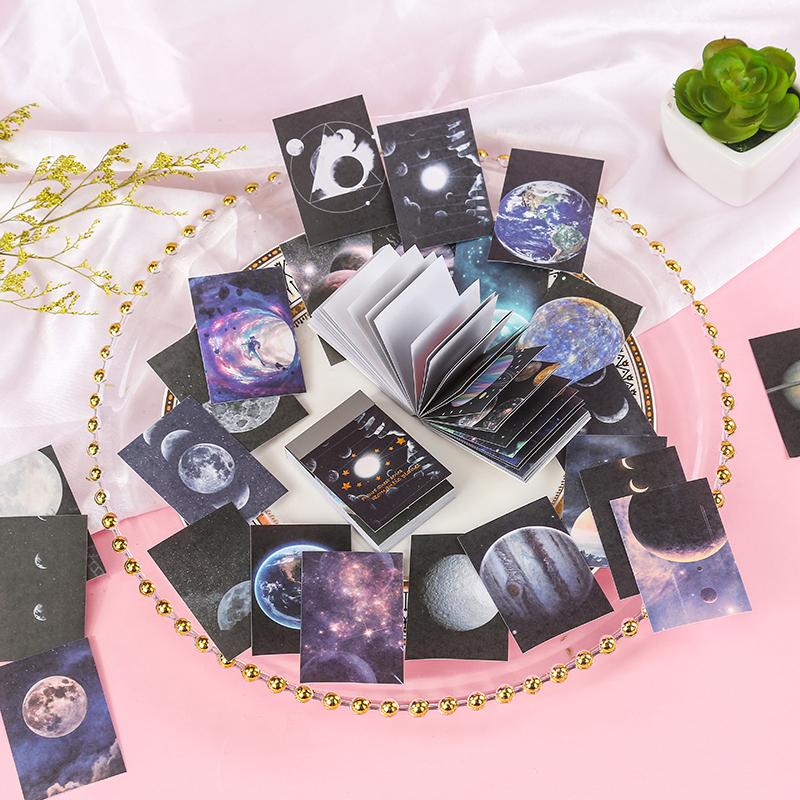 TIANZI 50pcs/pack Cosmic Starry Sky Mini Stickers Book Ins Landscape Material Sticker Scrapbooking Label Diary Journal Planner