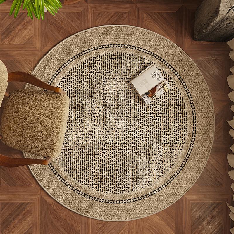 Round Flannel Modern Rug for Living Room, Study, or Bedroom - Perfect for Sofa, Coffee Table, Chair Pad, or Bedside Mat