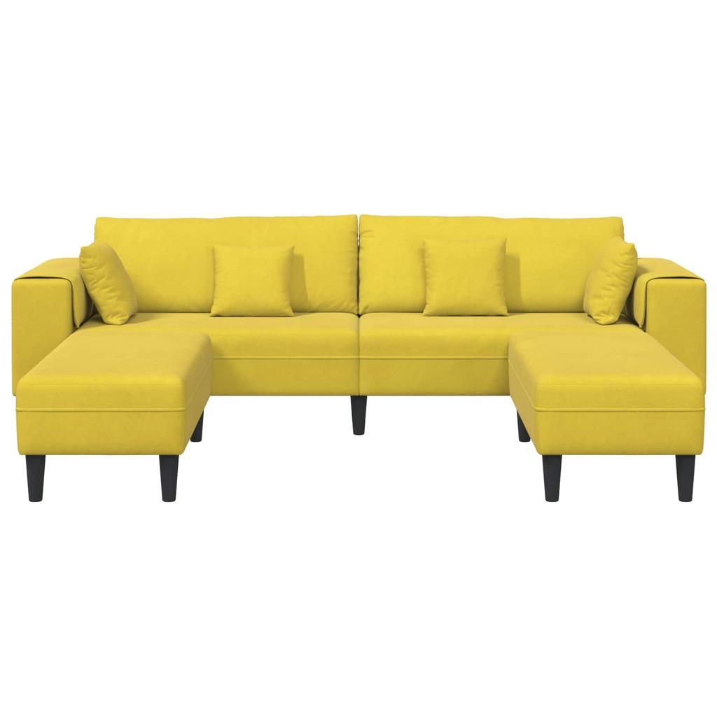 3 Piece Sofa Yellow 250 x 188 x 76 cm Velvet