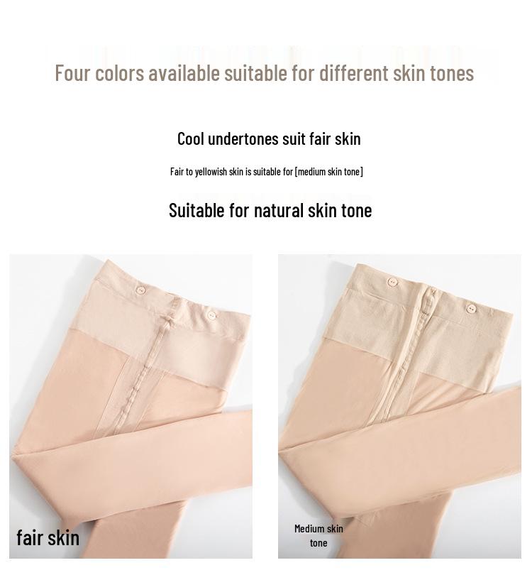 Button-Style Detachable Fleece-Lined Leggings - 2025 Upgrade, Flesh-Colored, Double-Layer, for Autumn/Winter